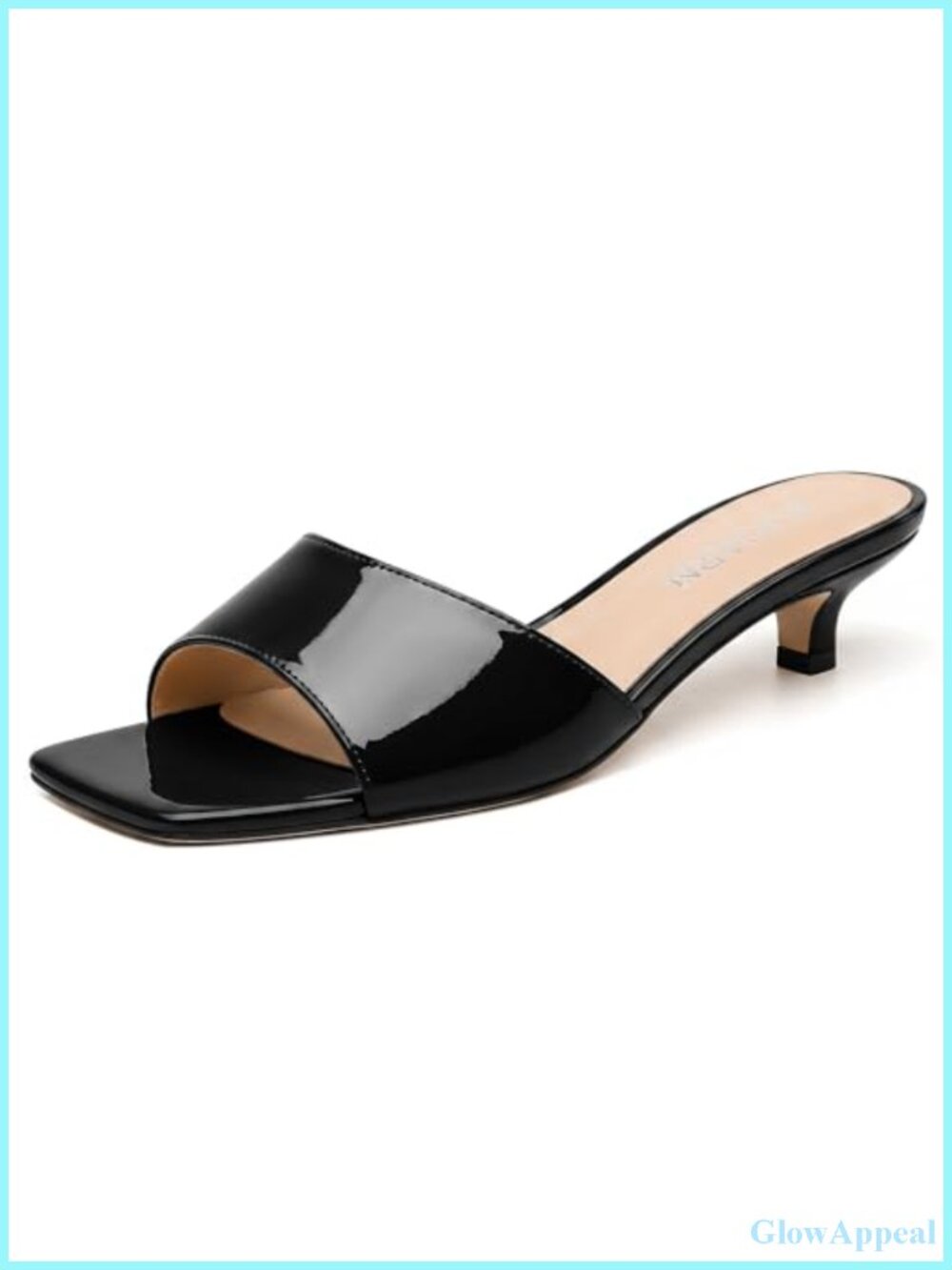 Women's Kitten Heels Slip On Sandals Mules Backless Heeled Sandals Square Toe